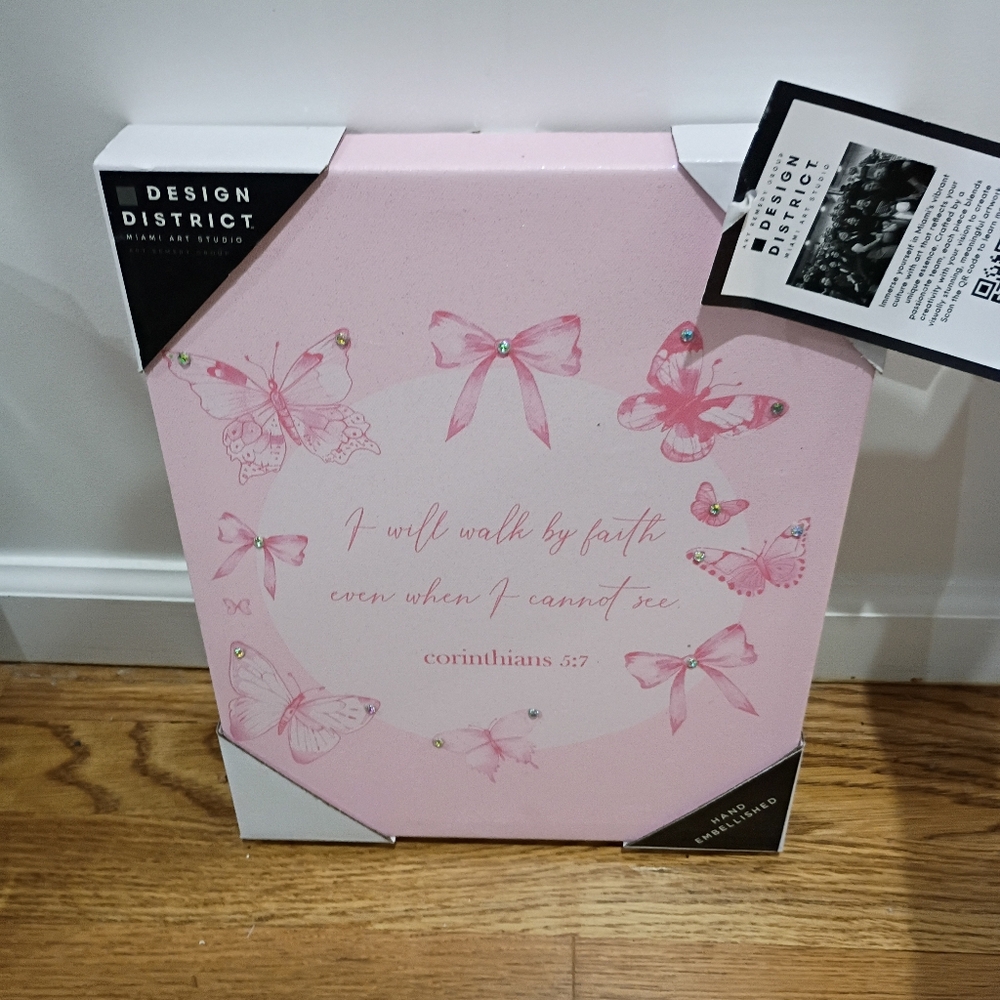 Design District Pink Boe Butterfly Canvas Art